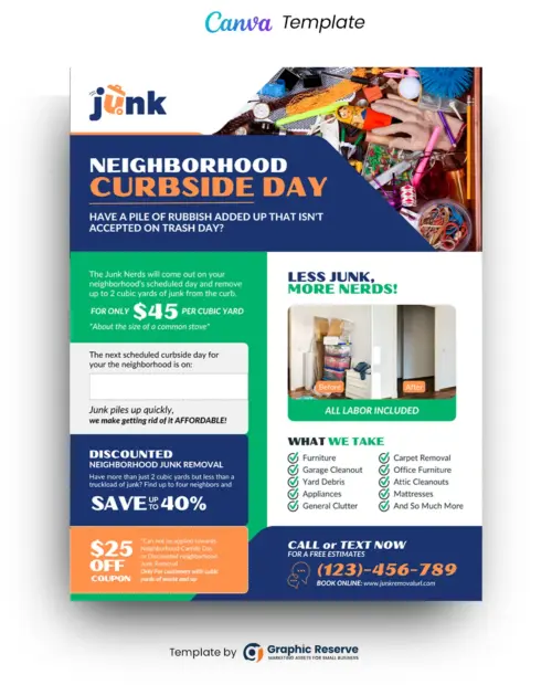 Junk Removal Services Flyer Canva Template