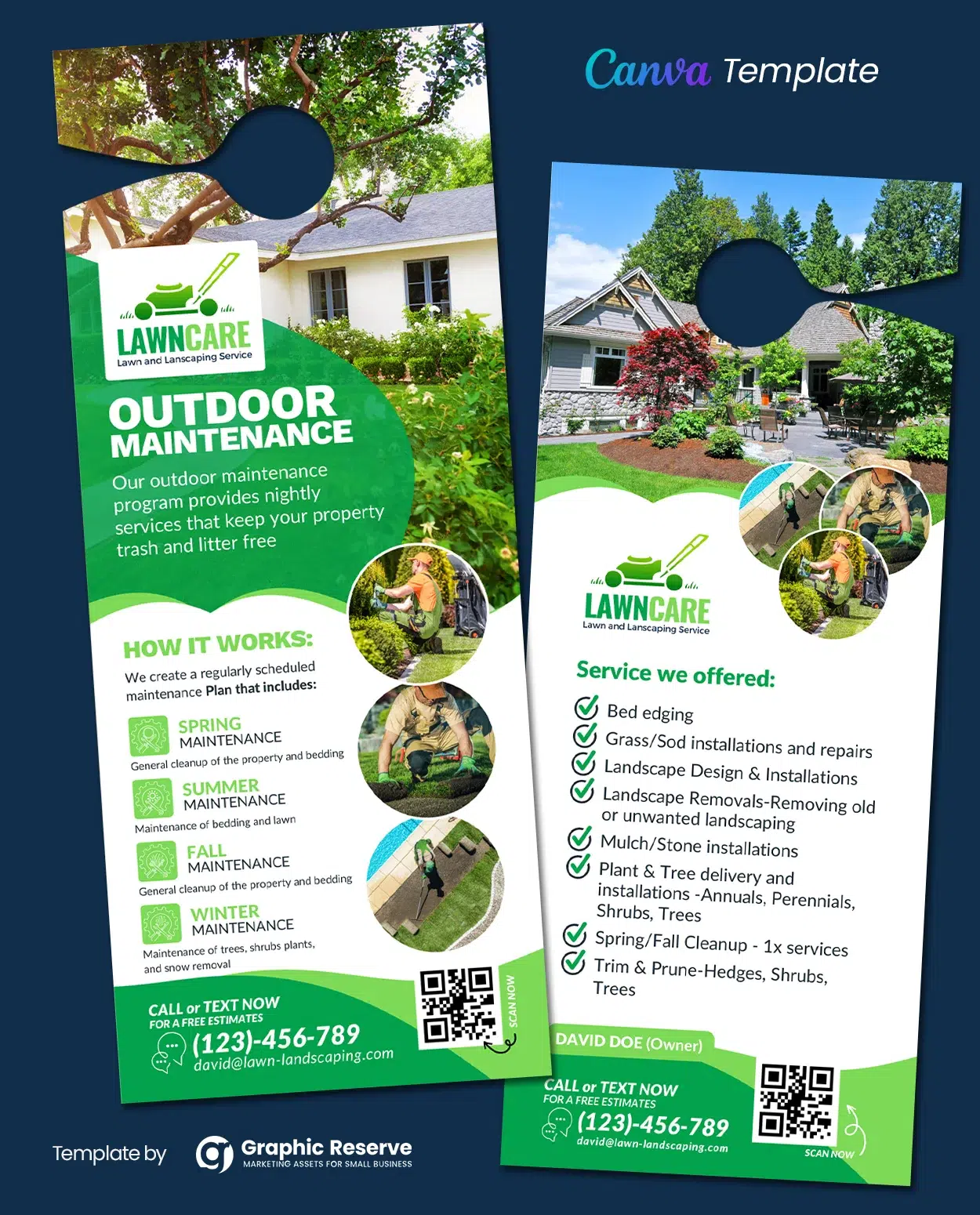 Landscaping Canva Door Hanger Template