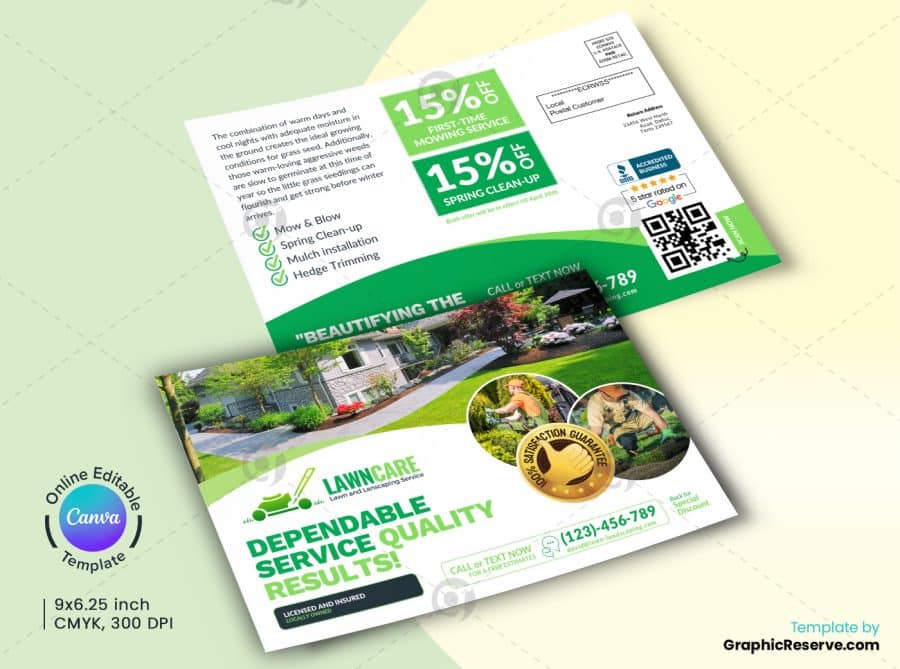 Landscaping Canva EDDM Mailer Design F