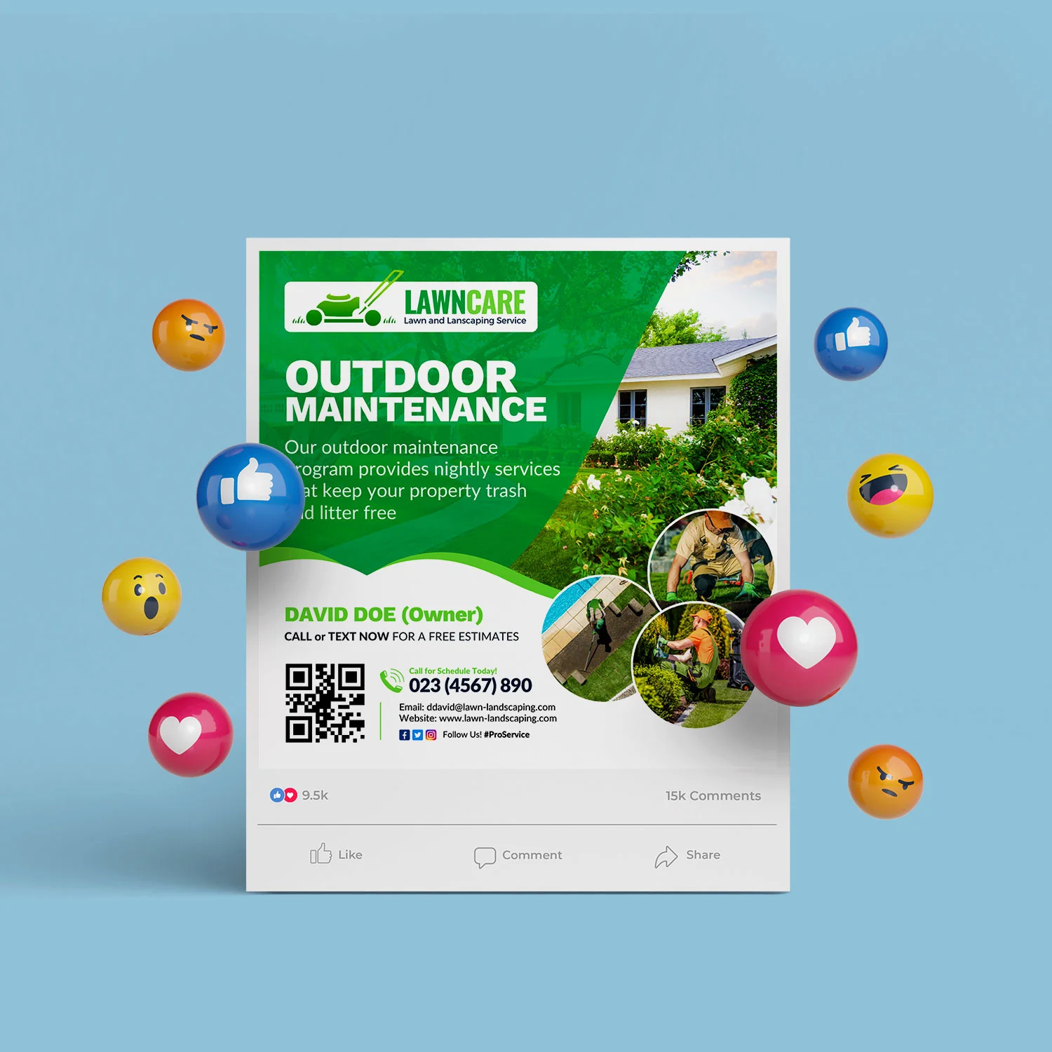 Landscaping Canva Social Media Banner – Canva template