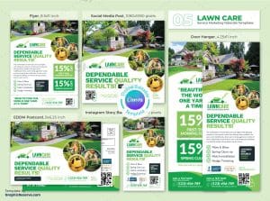 Landscaping Marketing Material Canva Bundle Design – Canva template