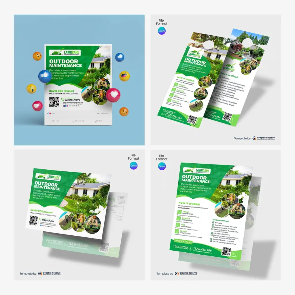 Landscaping Marketing Material Canva Template Bundle