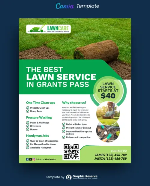 Lawn Care Canva Flyer Design