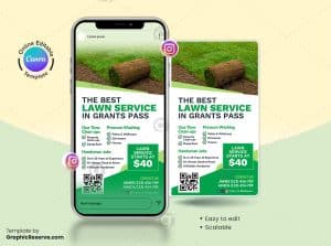 Lawn Care Canva Instagram Story Design – Canva template