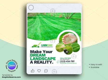 Lawn Care Canva Social Media Banner Design