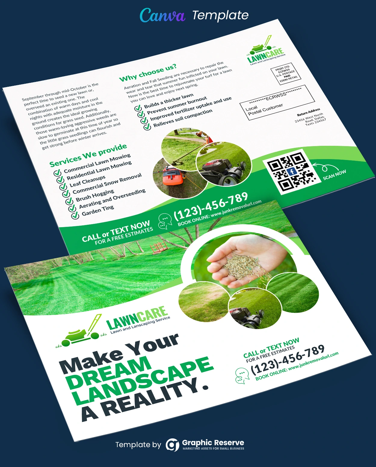 Lawn Care Direct Mail EDDM Canva Template