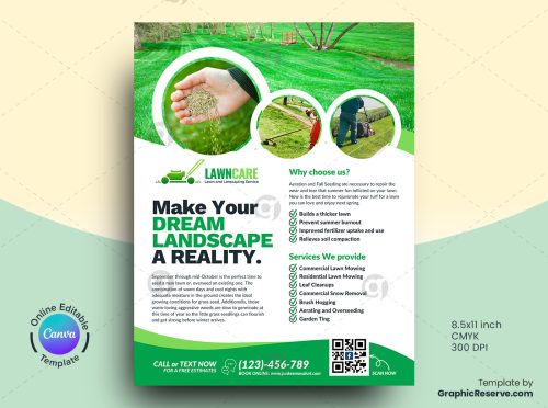 Lawn Care Flyer Canva Template