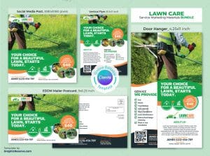 Lawn Care Service Marketing Material Canva Template Bundle