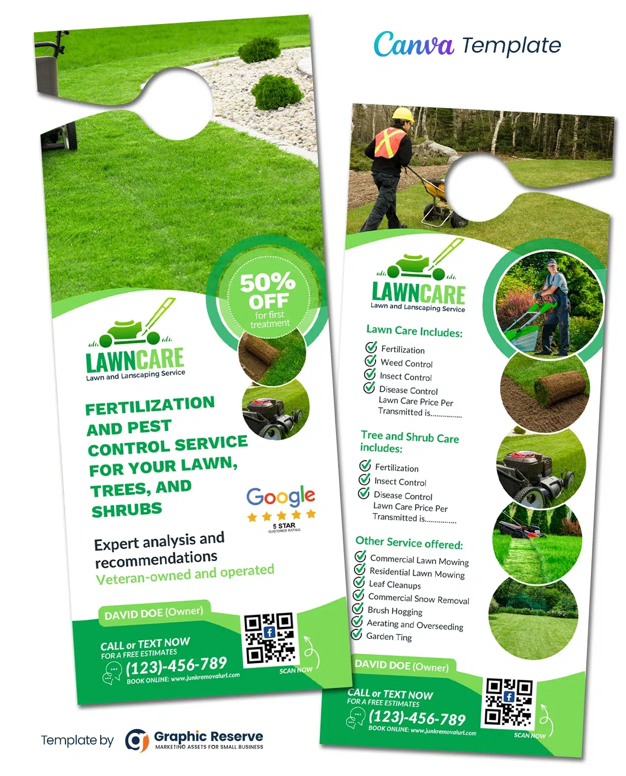 Lawn Care Services Canva Door Hanger Design