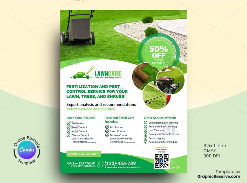Lawn Care Services Canva Flyer Design