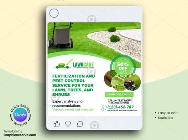 Lawn Care Services Canva Social Media Design