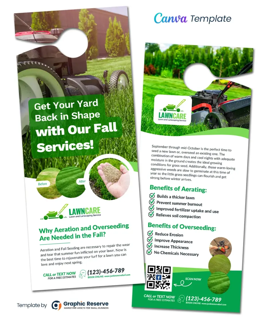 Lawn Planting Service Door Hanger Canva Template