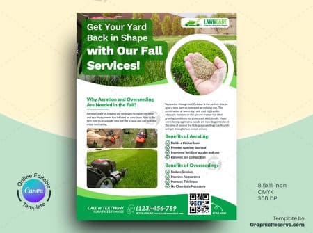 Lawn Planting Service Flyer Canva Template