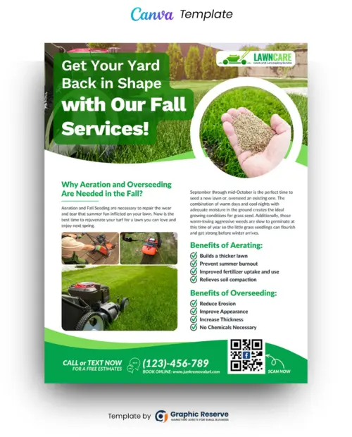 Lawn Planting Service Flyer Canva Template