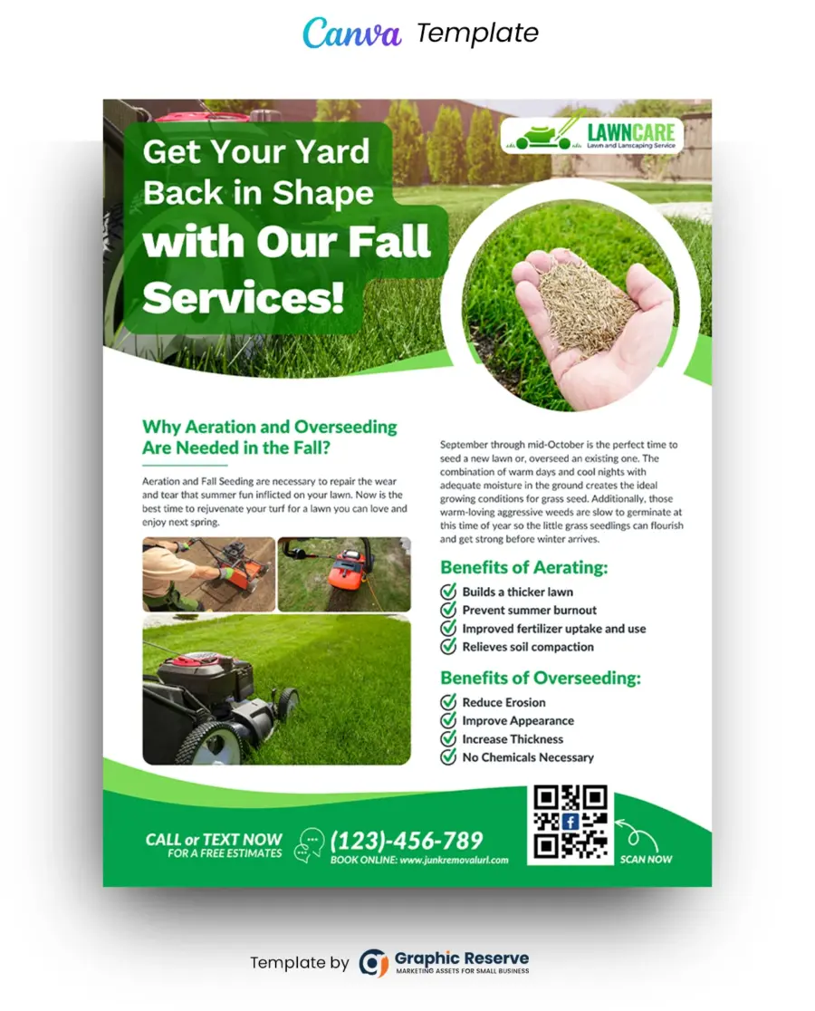 Lawn Planting Service Flyer Canva Template
