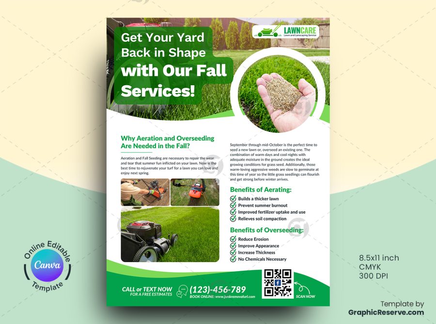 Lawn Planting Service Flyer Canva Template