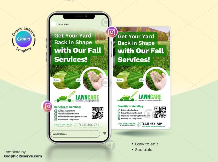 Lawn Planting Service Instagram Story Banner Canva Template