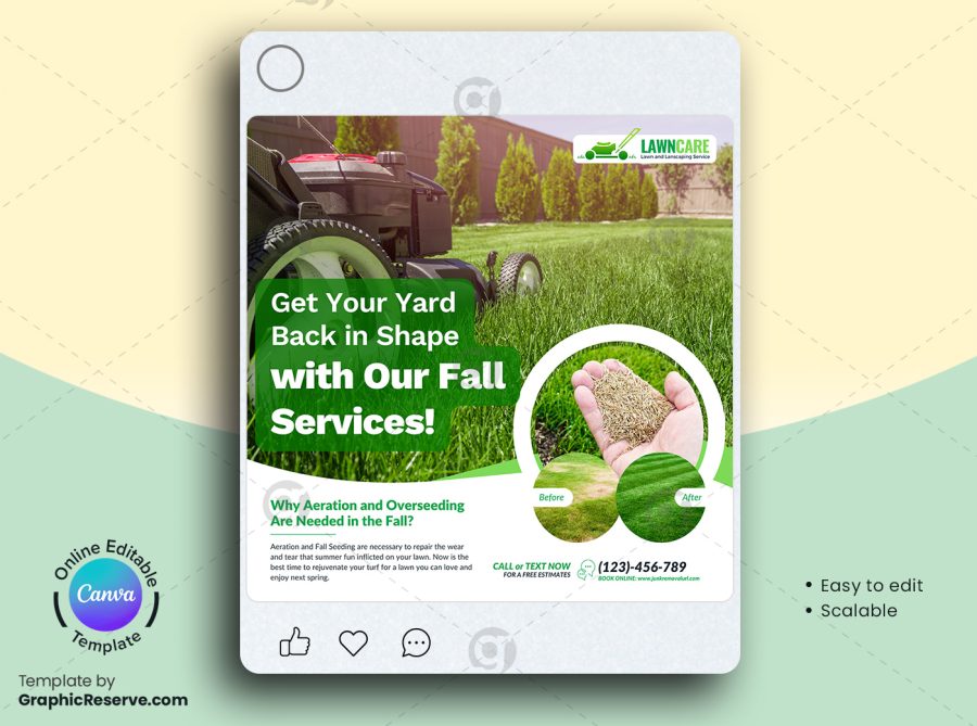 Lawn Planting Service Social Media Banner Canva Template