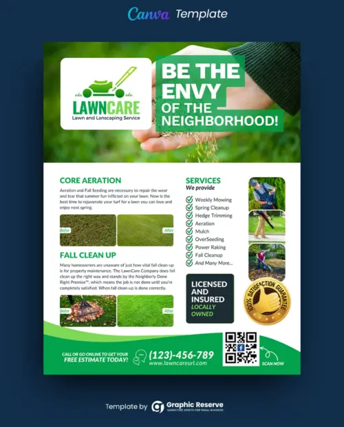Lawn Service Flyer Canva Template