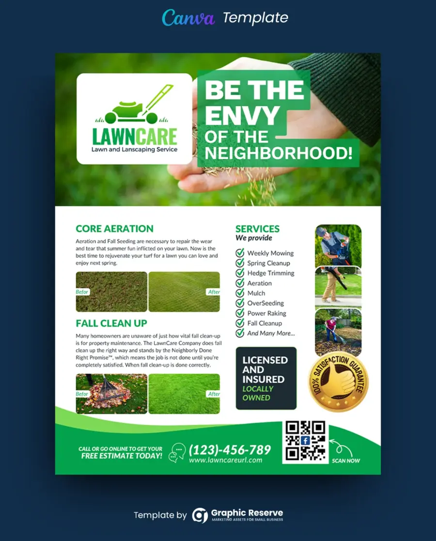 Lawn Service Flyer Canva Template