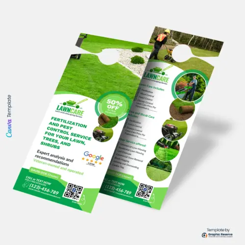 Custom Lawn Service Flyer Premium Door Hanger Design
