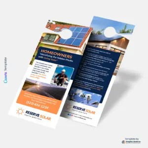 Solar Energy Door Hanger | Editable Canva Template