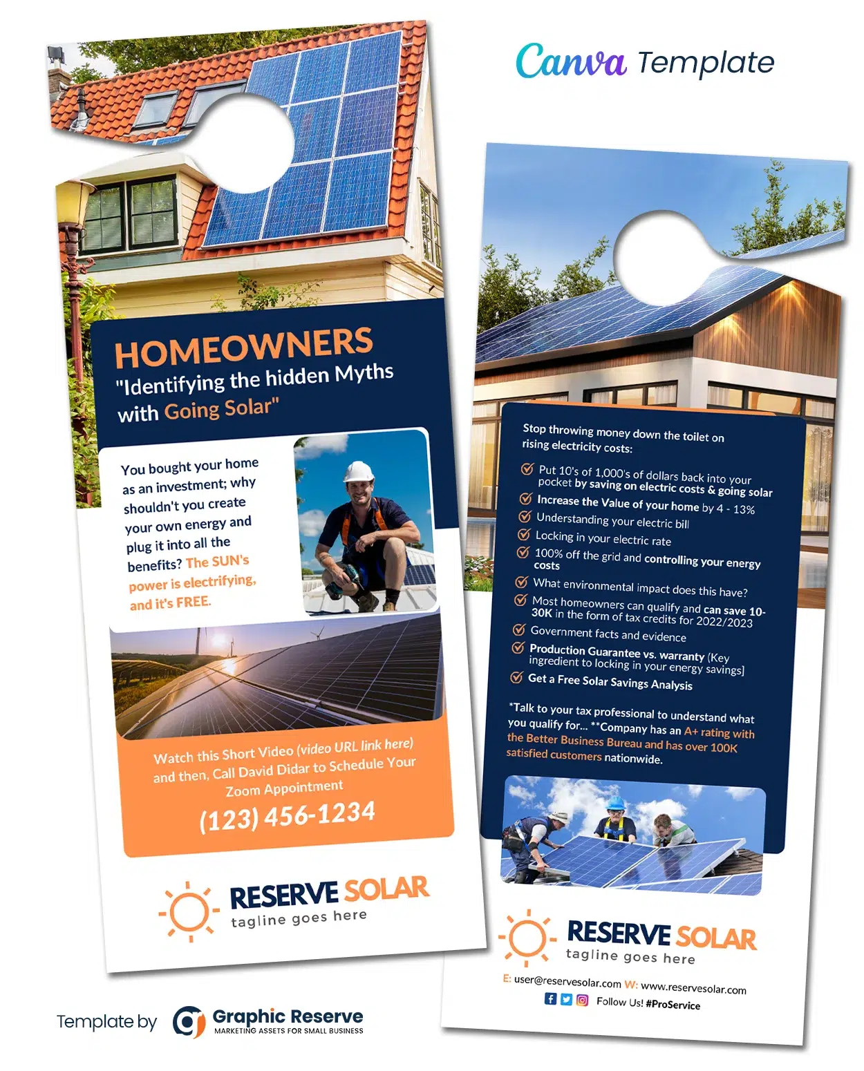 Solar Energy Door Hanger (Canva Template)