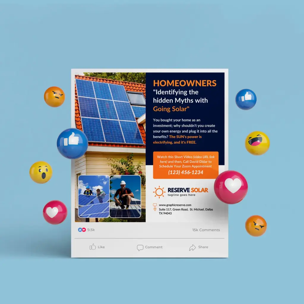 Solar Power Banner Template for Social Media Marketing