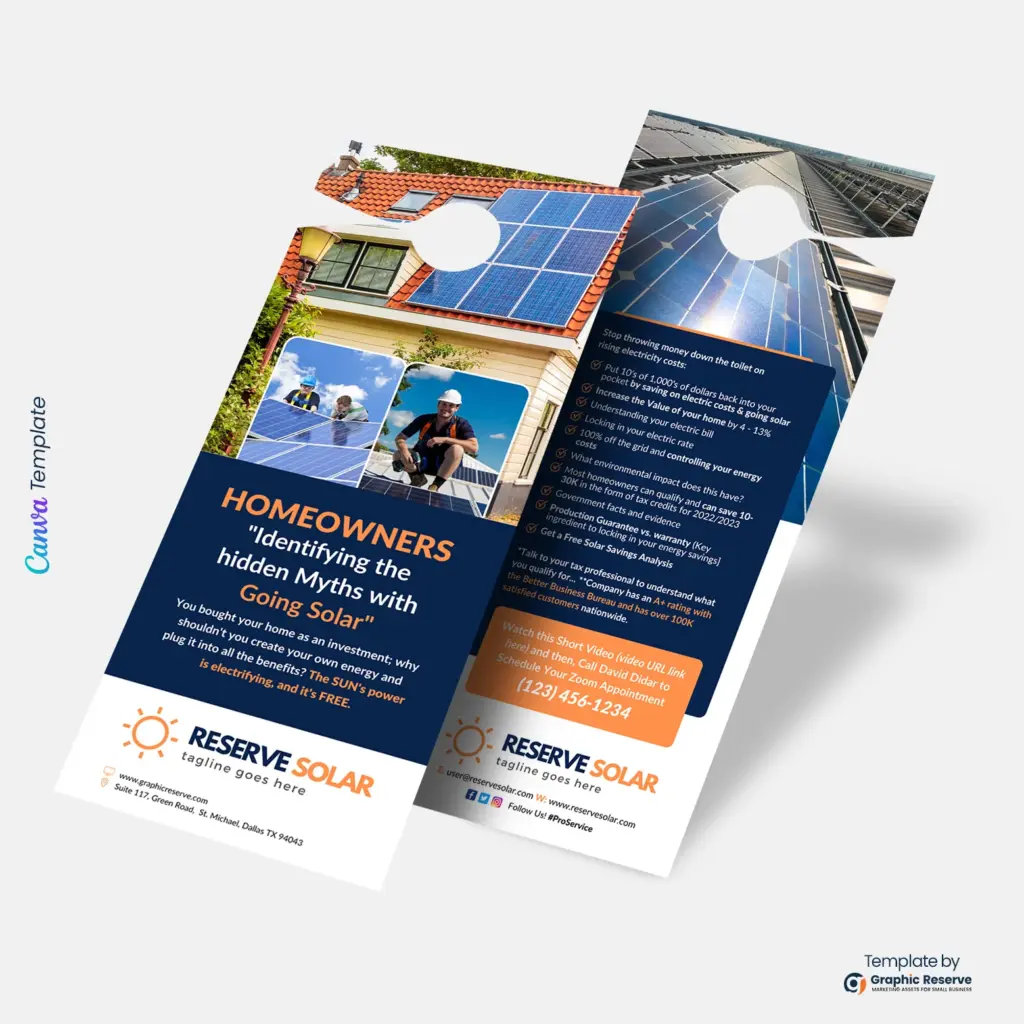 Solar Service Door Hanger | Editable Canva Template