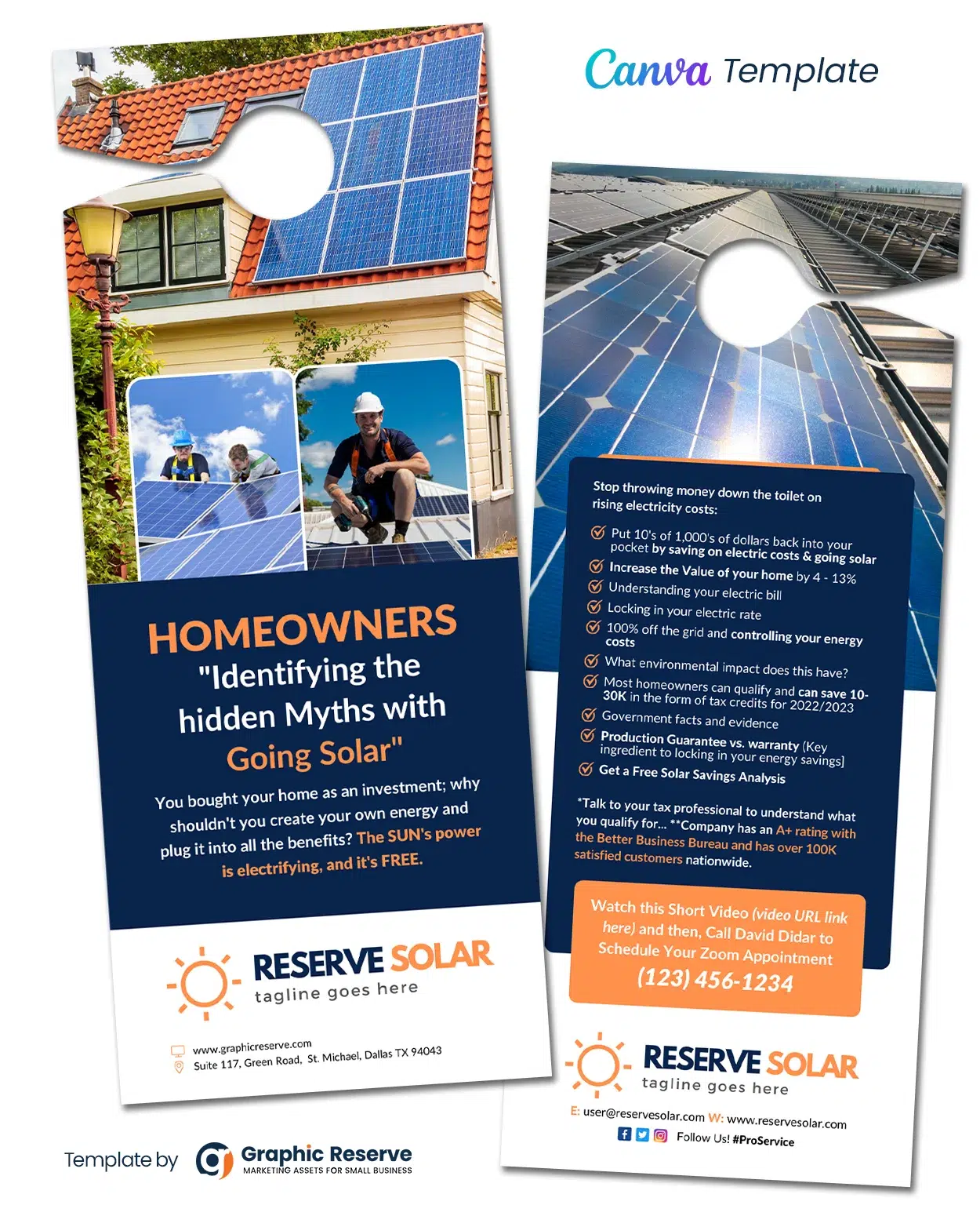 Solar Service Door Hanger (Canva Template)