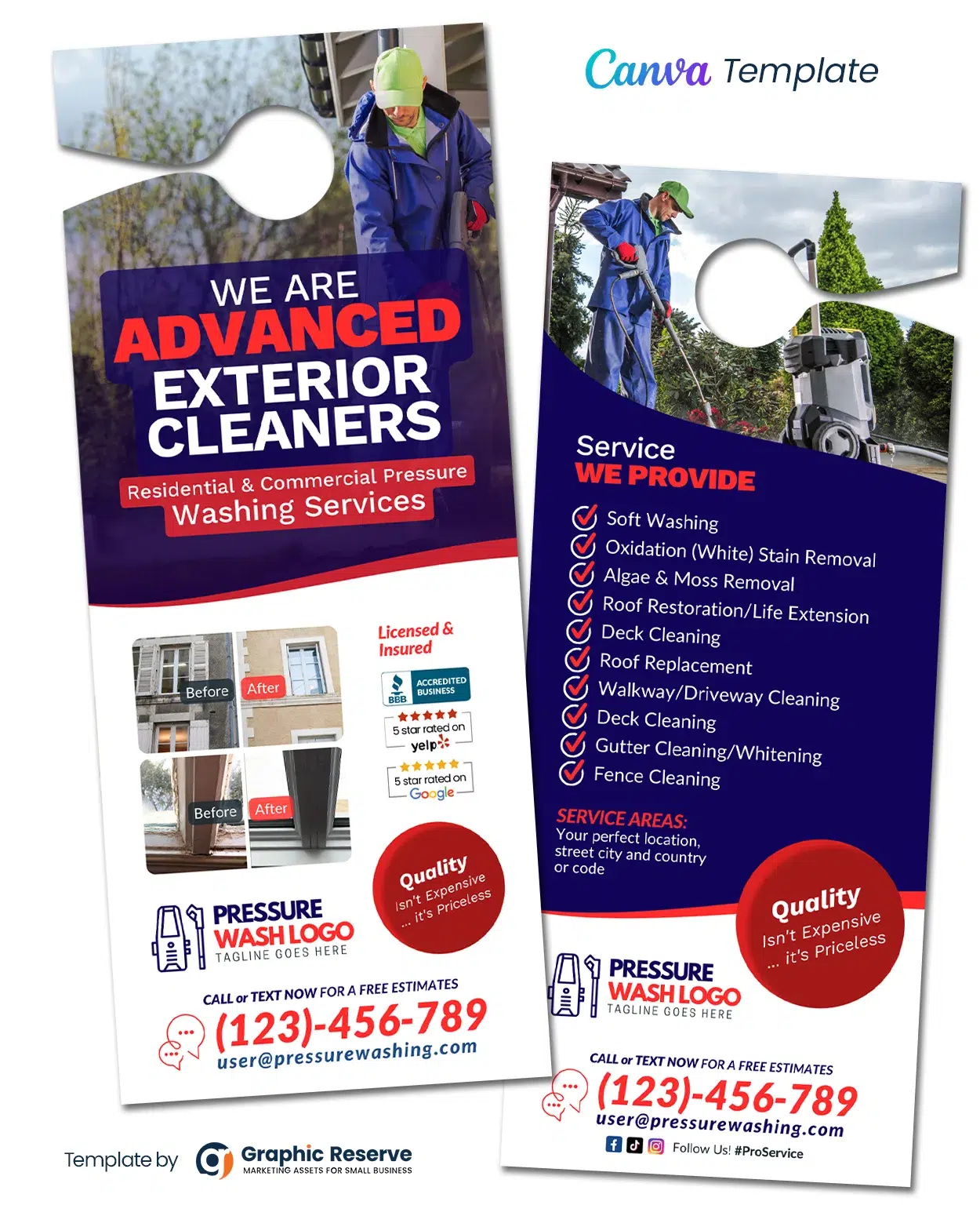 Advance Cleaning Service Canva Door Hanger