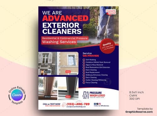 Advance Cleaning Service Canva Flyer