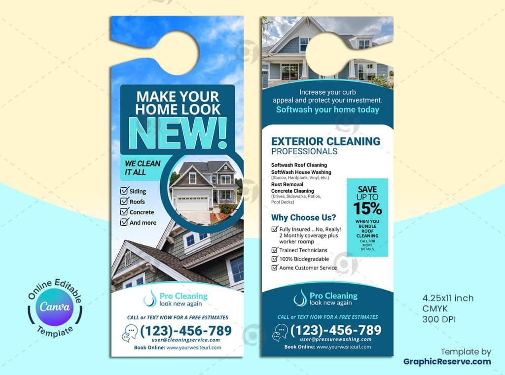 Exterior Cleaning Canva Door Hanger Design Graphic Reserve