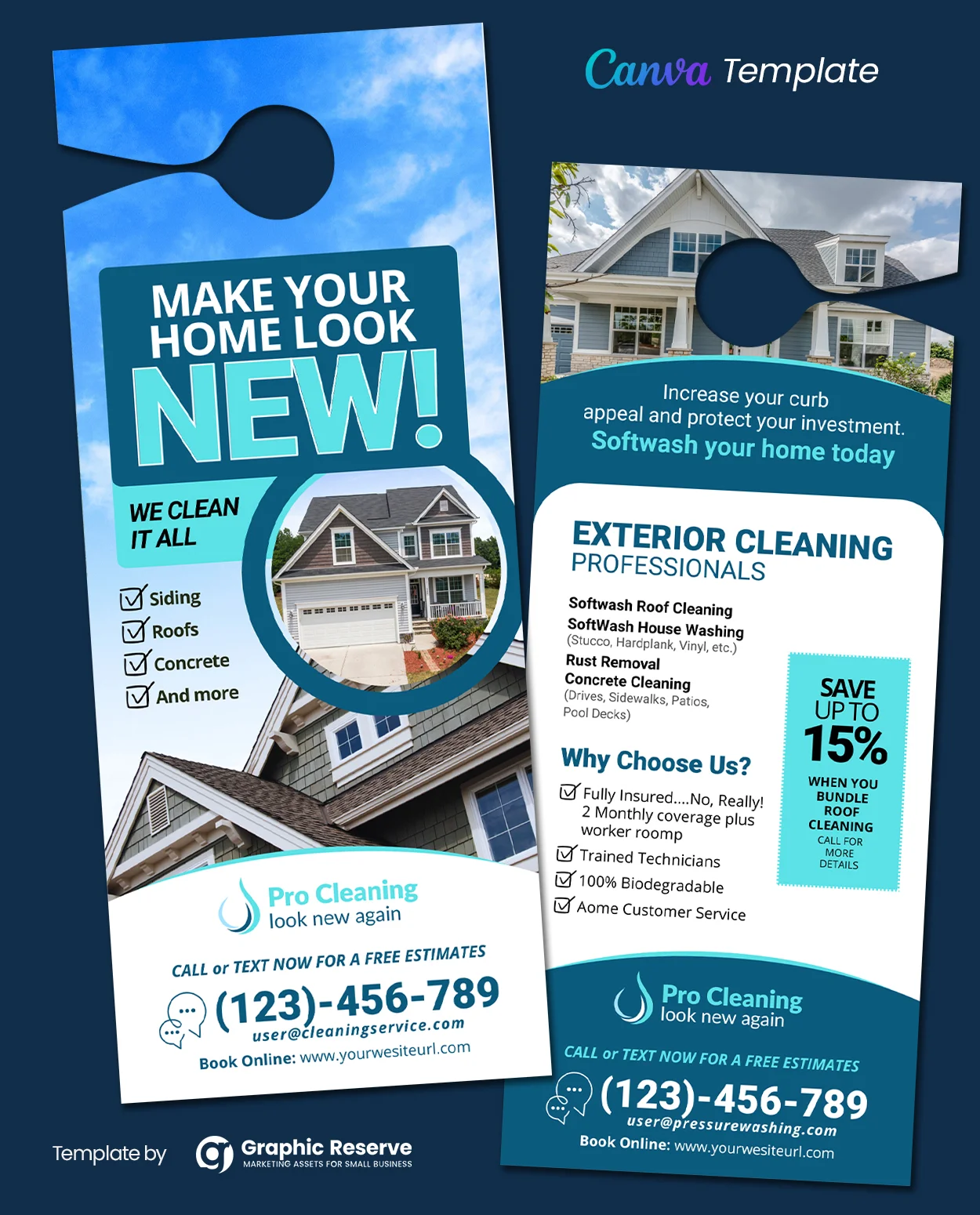 Exterior Cleaning Canva Door Hanger Design