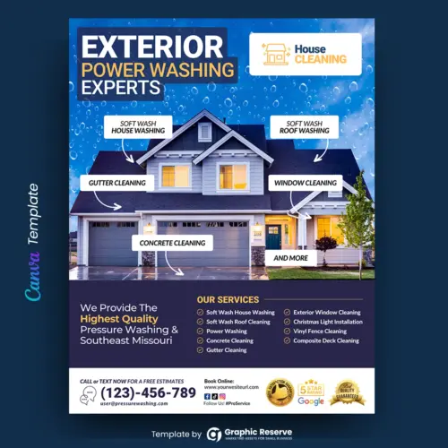 Exterior Cleaning Canva Flyer Design