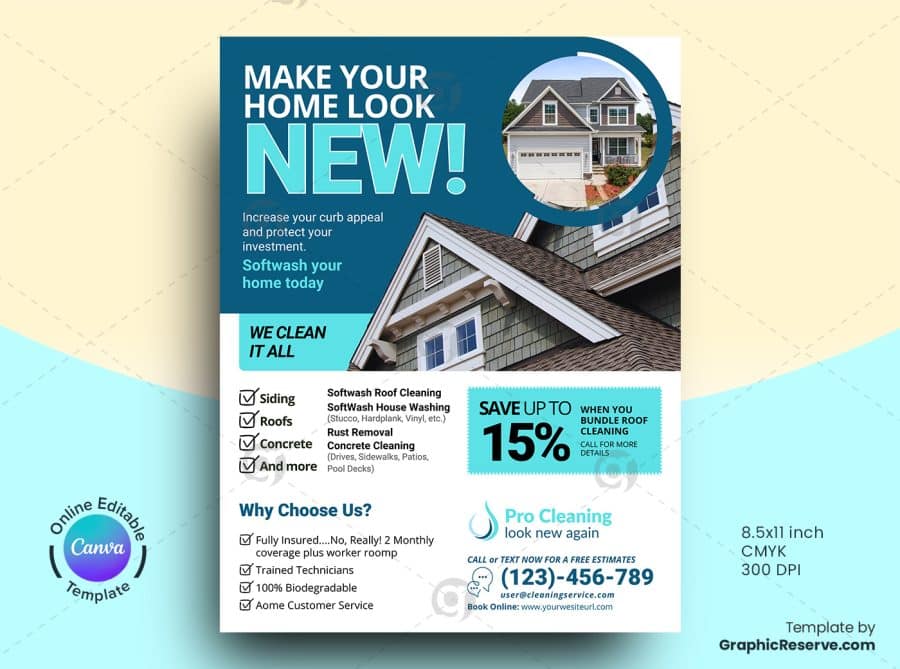 Exterior Cleaning Canva Flyer Design 1