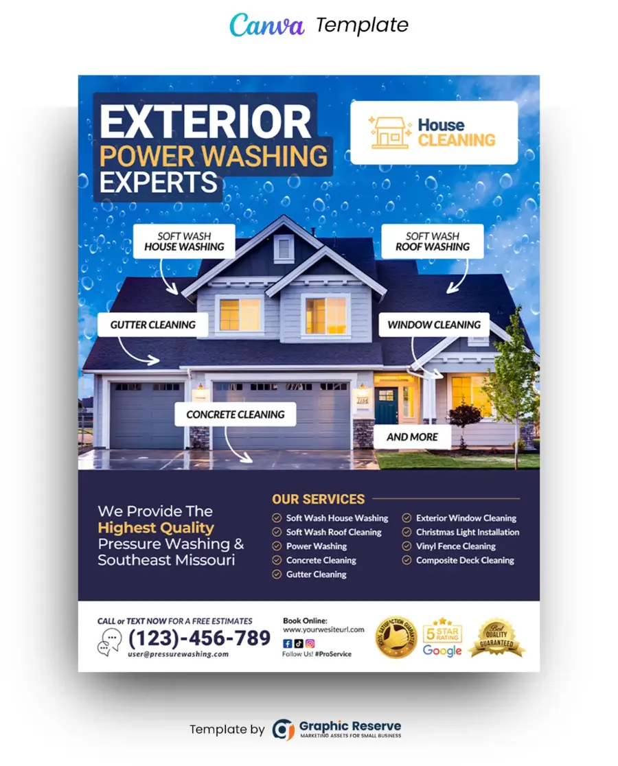 Exterior Cleaning Canva Flyer Design