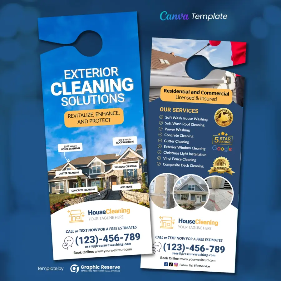 Exterior Cleaning Door Hanger Canva Design