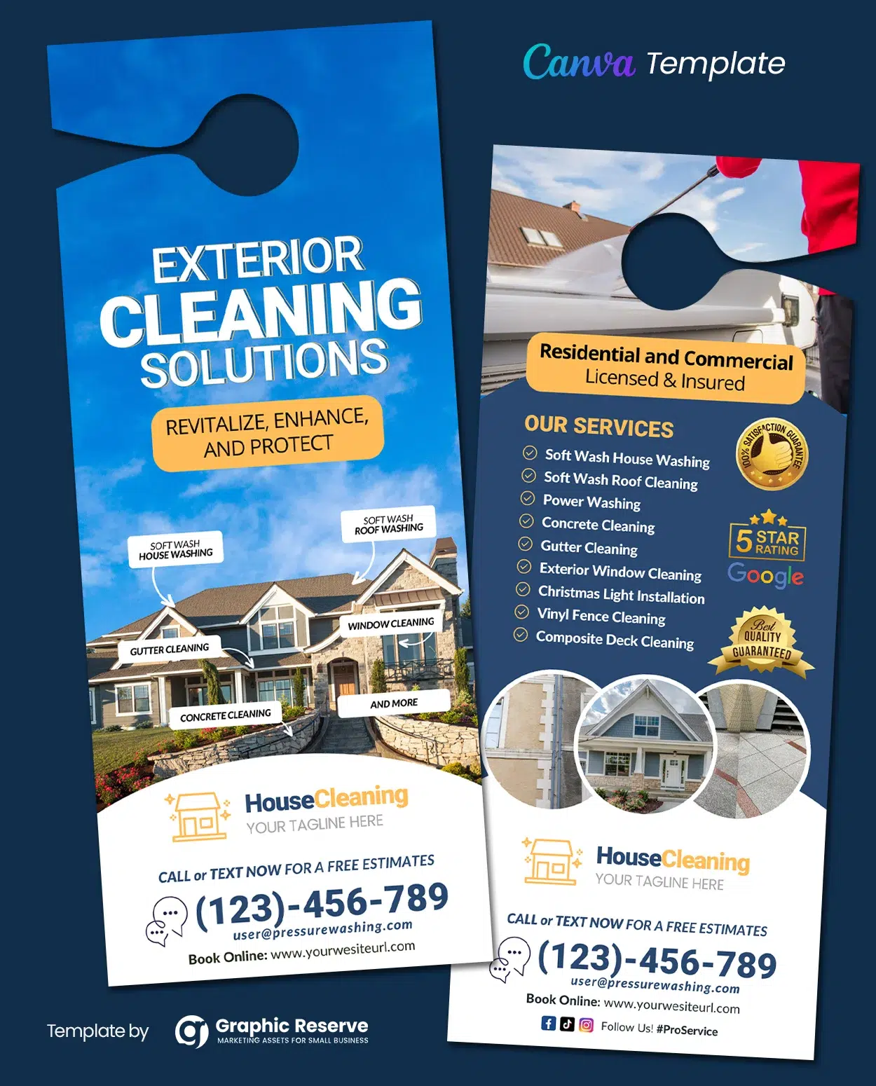 Exterior Cleaning Door Hanger Canva Design