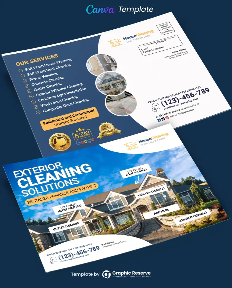 Exterior Cleaning EDDM Mailer Canva Design