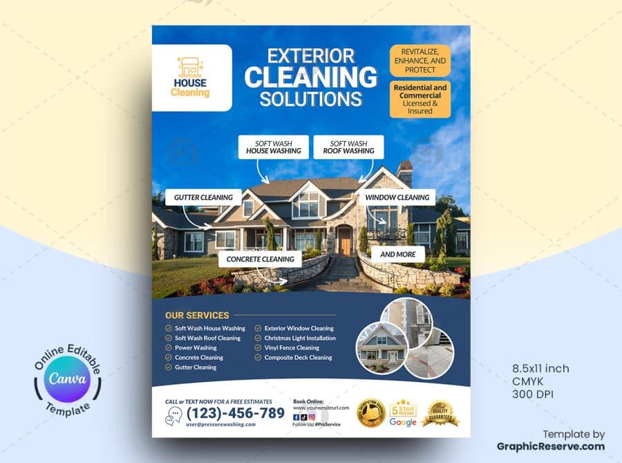 Exterior Cleaning Flyer Canva Design