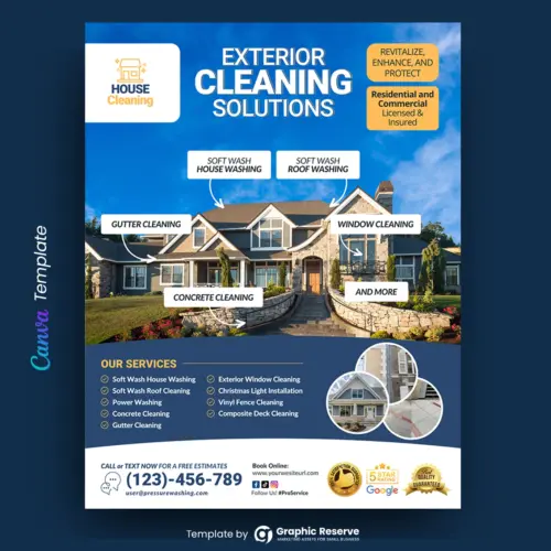 Exterior Cleaning Flyer Canva Design
