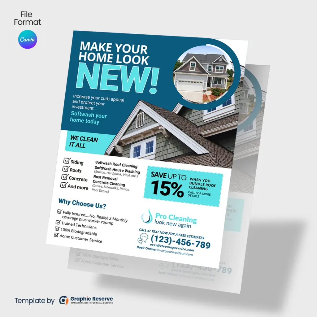 Exterior Cleaning Flyer Design Canva Template – Canva template