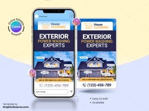 Exterior Cleaning Social Media Banner – Canva template