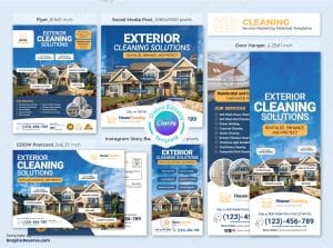 Exterior Cleaning EDDM Mailer Canva Design – Canva template