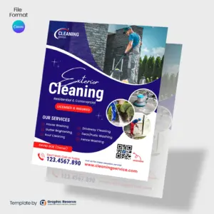 Exterior Cleaning Service Canva Flyer Design for Local Marketing – Canva template