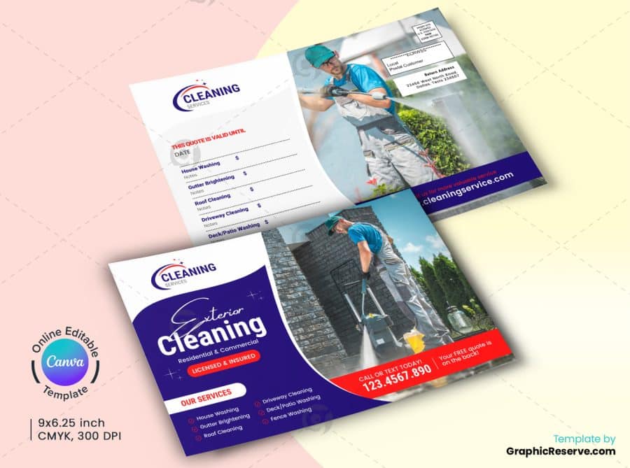 Exterior Cleaning Service EDDM Mailer Design F