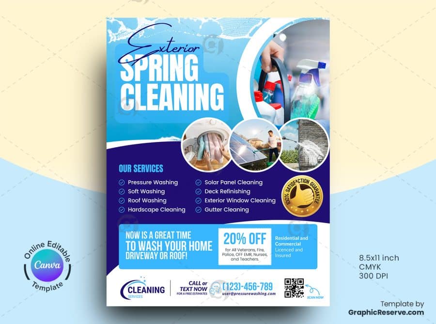 Exterior Cleaning Services Canva Flyer