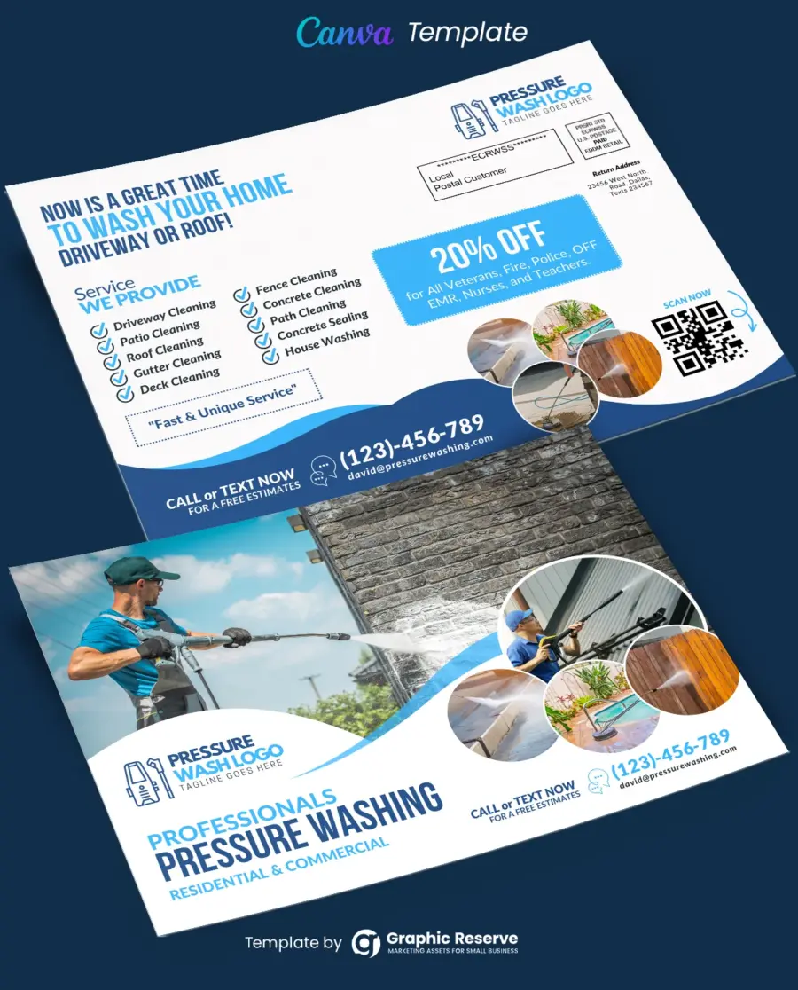 Pressure Washing Canva EDDM Mailer