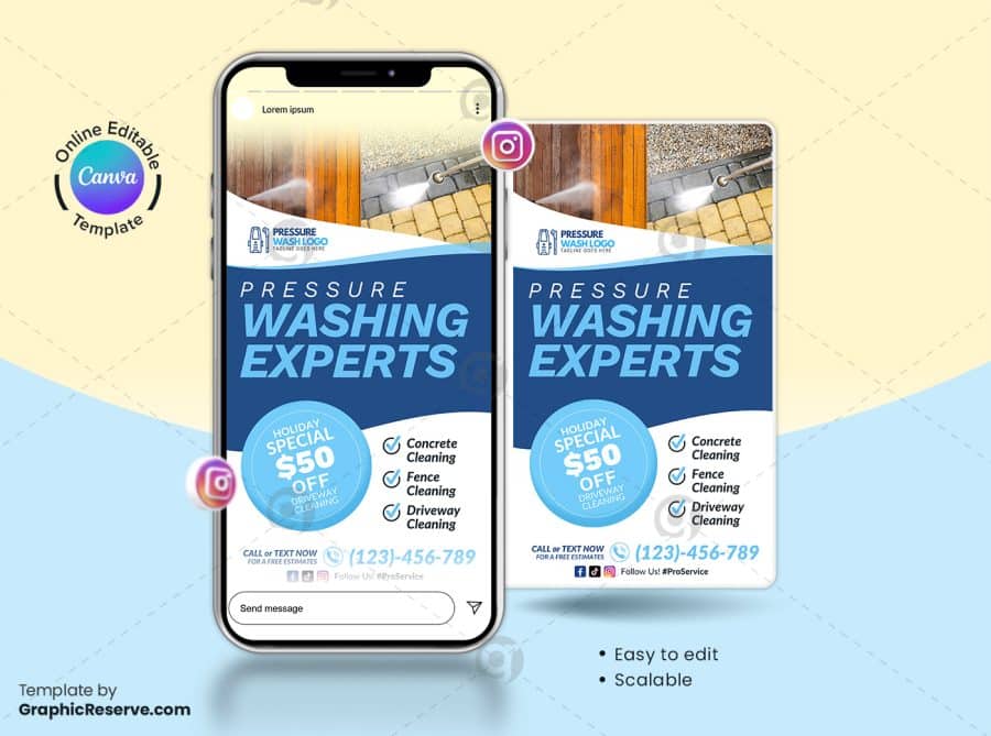 Pressure Washing Experts Canva Instagram Story Design